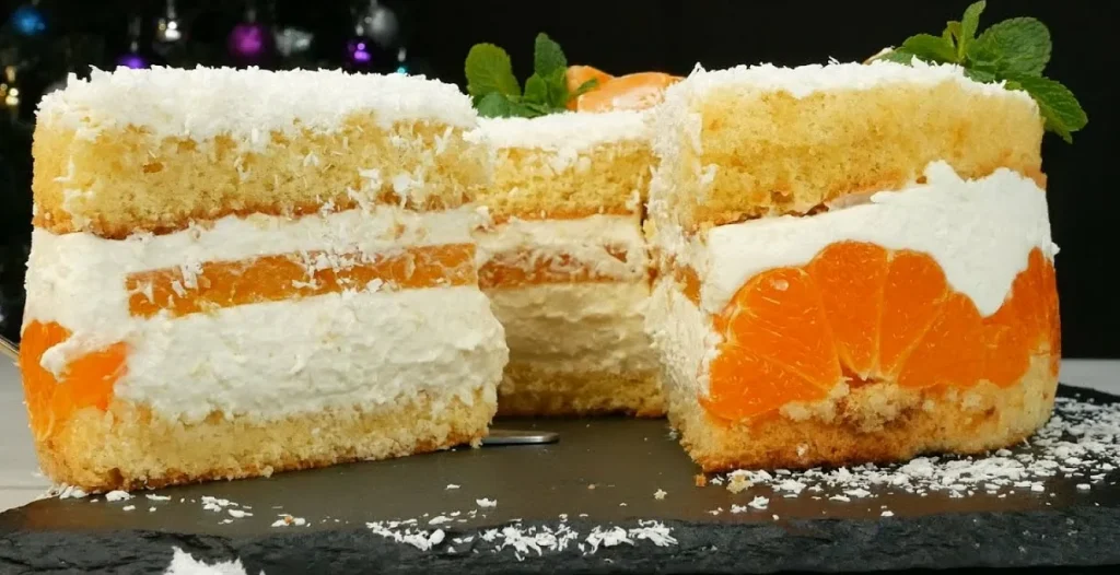 Krémový dort se smetanou a mandarinkami – ale s čokoládovými hoblinkami, prosím!